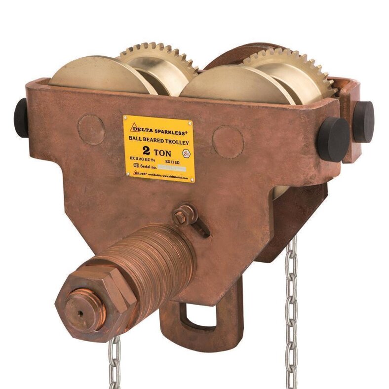 delta sparkless trolley with reel chain trolley 0.5 t - 20.0 t