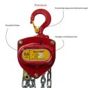 DELTA RED® Premium Stirnradkettenzug - 1t mit 6m Hubhöhe