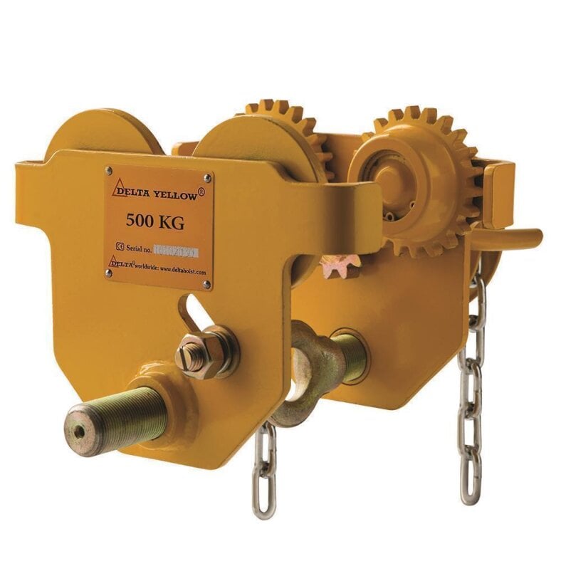 DELTA YELLOW® Haspelfahrwerk - mit 2,5 Meter Handkette- 0,5t