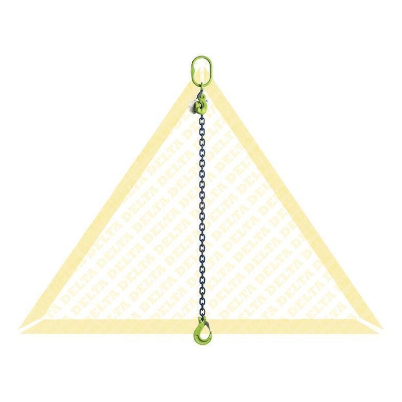deltalock sling chains with clevis hook 1.12 t with snap-lock and shortening hook 1 strand 6 mm / 2 m Grade 100