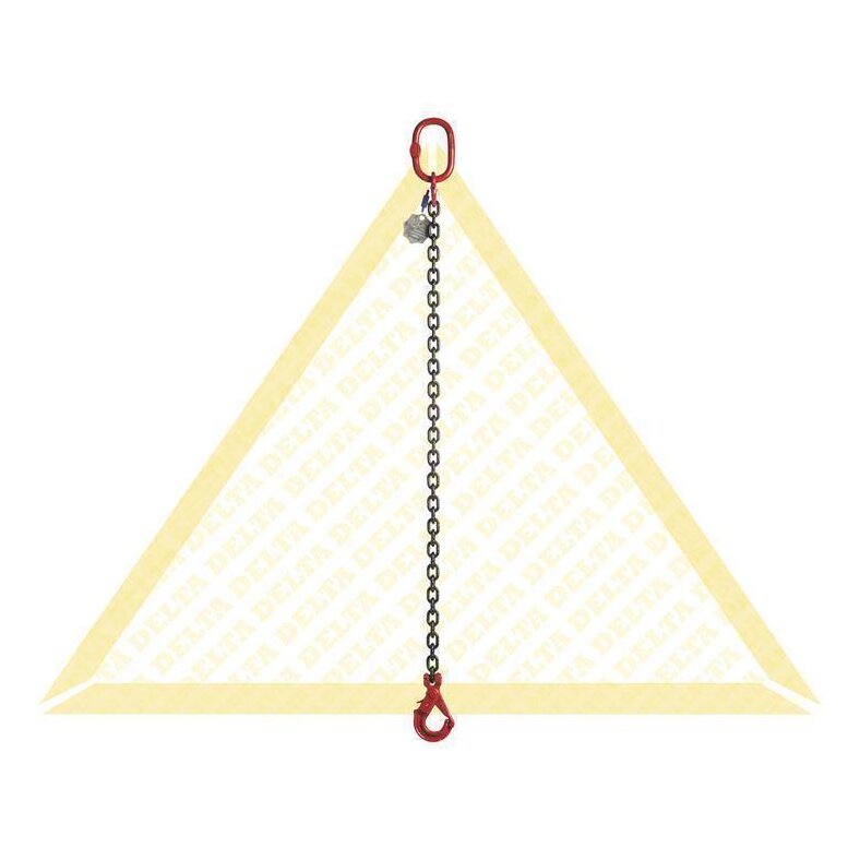 deltalock sling chains 1.12 t with self-locking clevis hooks 1 strand 6 mm / 5 m Grade 100