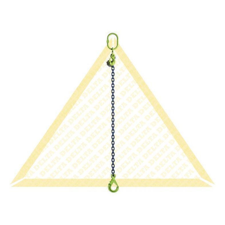 DELTALOCK Anschlagketten 2 t mit selbstsichernden Gabelkopfhaken und Verkürzungshaken 1 Strang 8 mm / 3 m Grade 100
