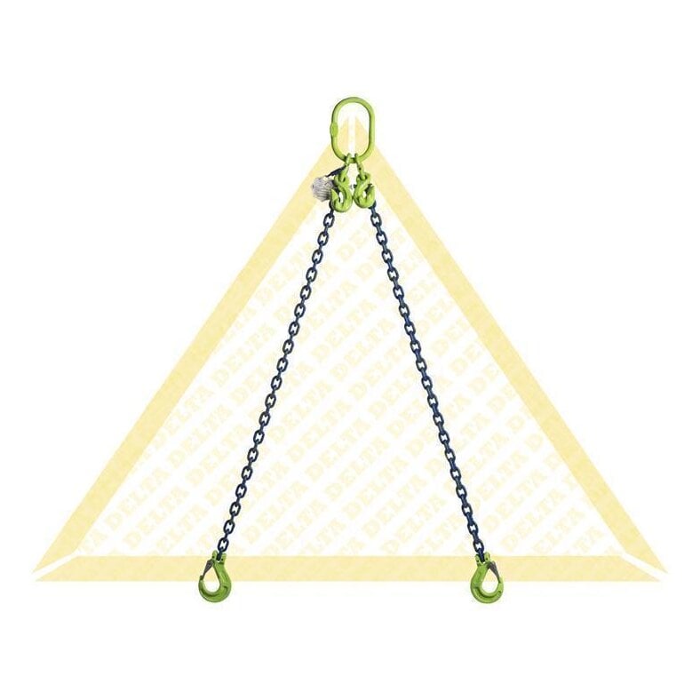 deltalock sling chains with snap-lock clevis hook and shortening hook 2 strand Grade 100