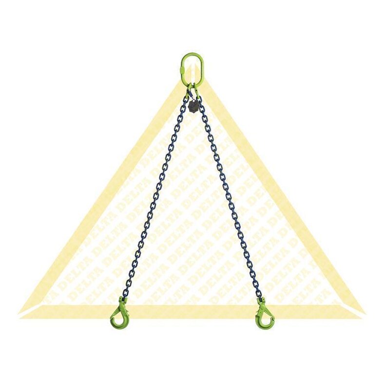 deltalock sling chains with self-locking clevis hooks 2 strand Grade 100