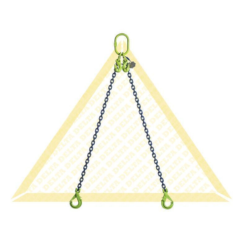 deltalock sling chains with self-locking clevis hooks and shortening hooks 2 strand 13 mm / 5 m Grade 100