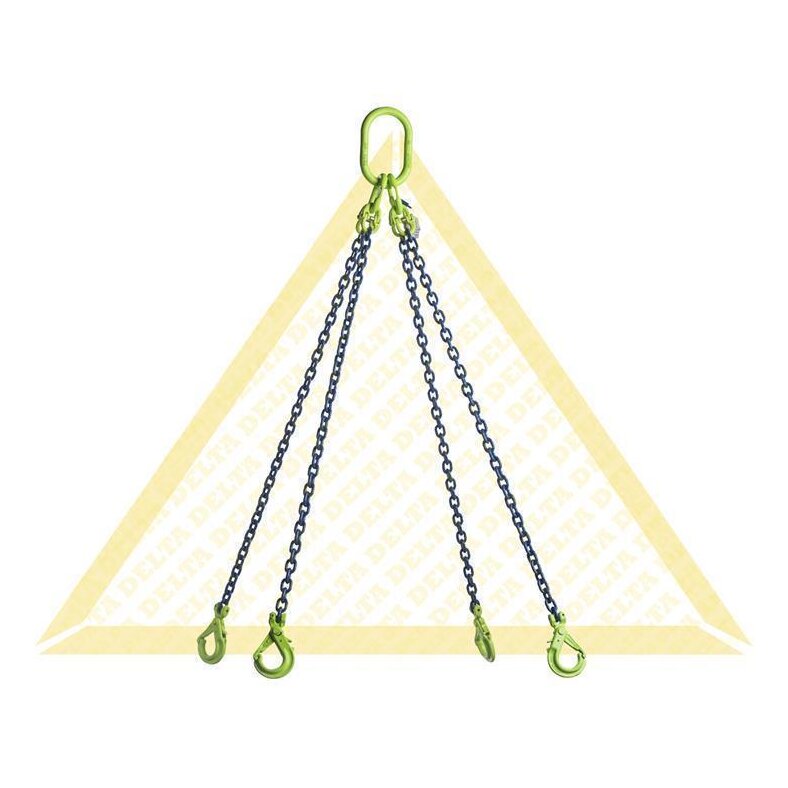 deltalock sling chains with self-locking clevis hooks 4 strand Grade 100