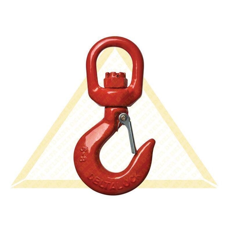 deltalock Swivel Head Eye Hook With Snap-Lock Grade 80 1.12t-31.50t
