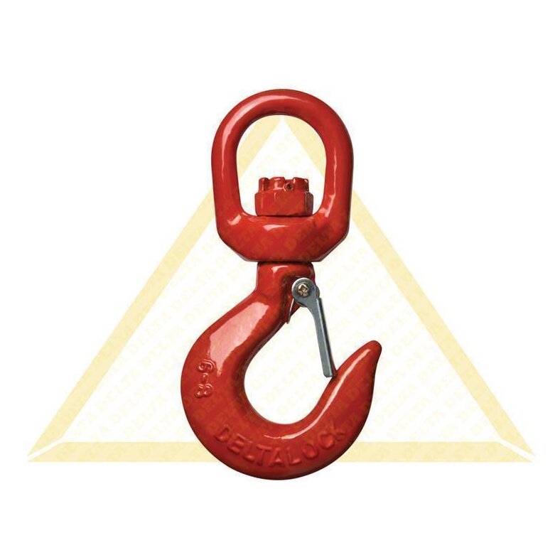 deltalock swivel head eye hook 1.12 t with snap-lock Grade 80