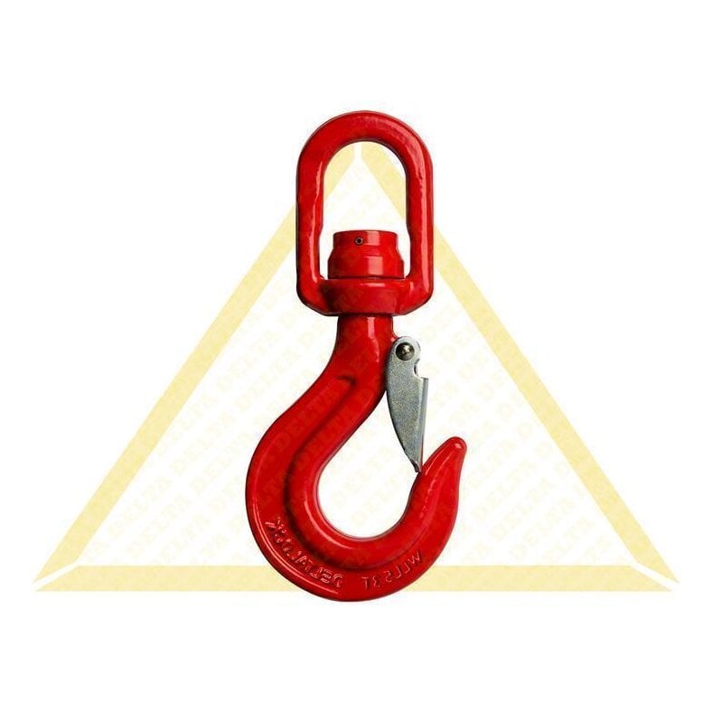 deltalock swivel head eye hook 2 t with snap-lock and ball bearing Grade 80 2.0 t