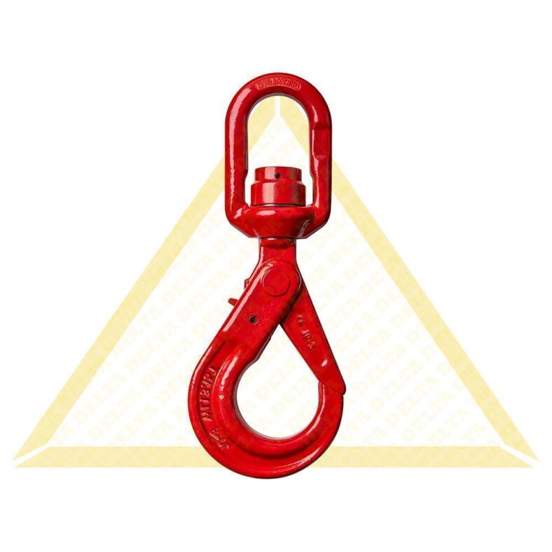 deltalock Self-locking swivel head hook with ball bearing Grade 80 1.20t.8.00t