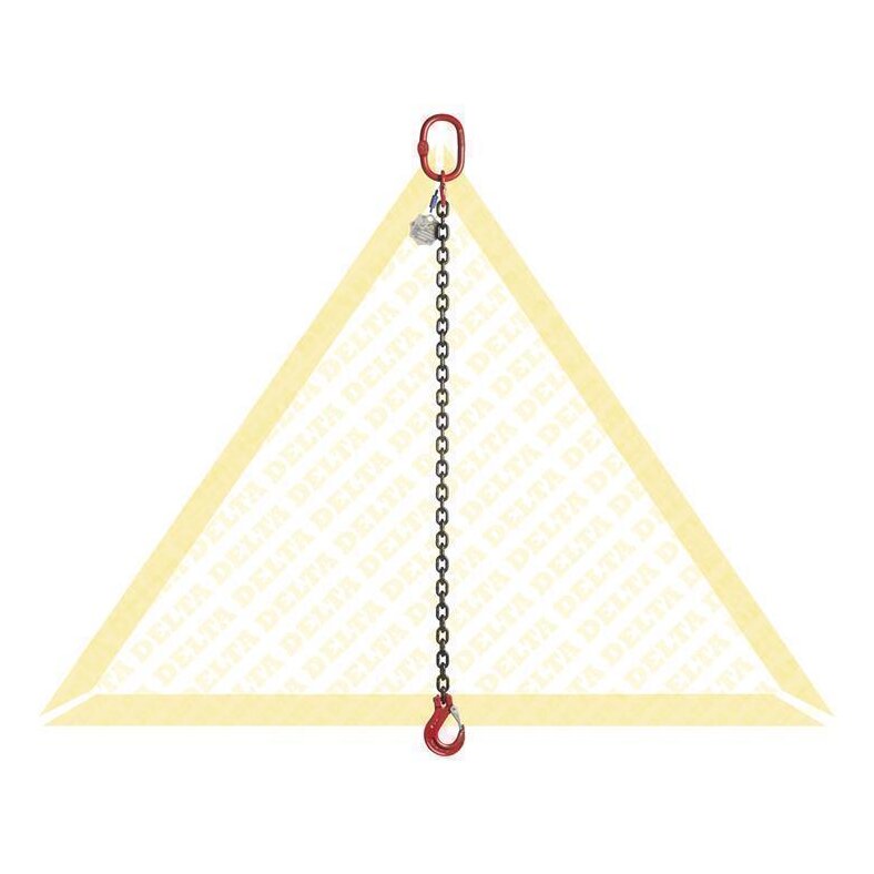 DELTALOCK Anschlagketten 4.25 t mit Gabelkopfhaken mit Schnapp-Verriegelung 1 Strang 13 mm / 2 m Grade 80