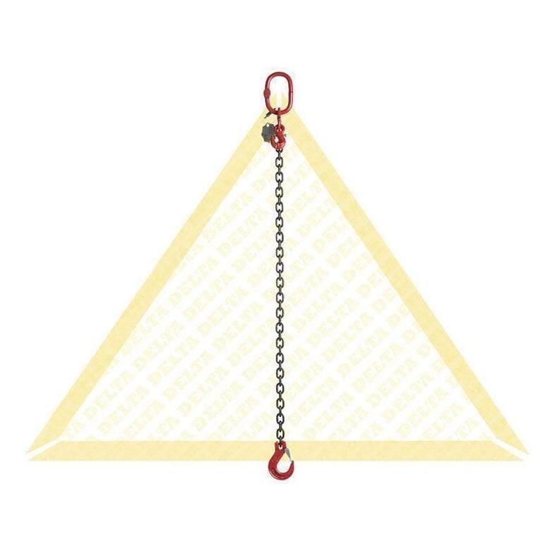 deltalock sling chains with clevis hook 2.5 t with snap-lock and shortening hook 1 strand 10 mm / 1 m Grade 80