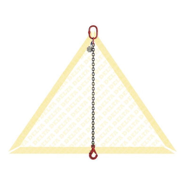 DELTALOCK Anschlagketten 2.5 t mit selbstsichernden Gabelkopfhaken 1 Strang 10 mm / 1 m Grade 80