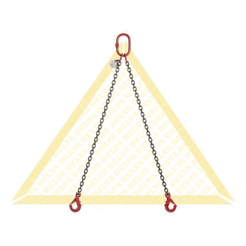 deltalock sling chains with self-locking clevis hooks 2 strand Grade 80 1.12t-5.30t