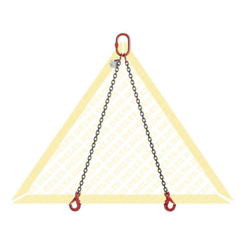 deltalock sling chains 5.3 t with self-locking clevis hooks 2 strand 13 mm / 5 m Grade 80
