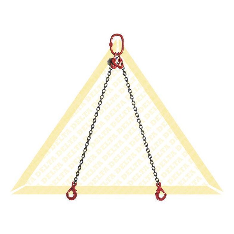 deltalock sling chains with self-locking clevis hooks and shortening hooks 2 strand Grade 80 1.12t-5.30t
