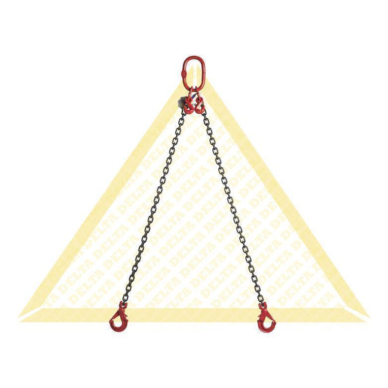 deltalock sling chains 1.12 t with self-locking clevis hook and shortening hook 2 strand 6 mm / 1 m Grade 80