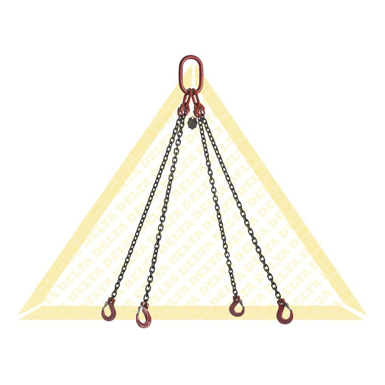 deltalock sling chains 8 t with clevis hook with snap-lock 4 strand 13 mm / 5 m Grade 80