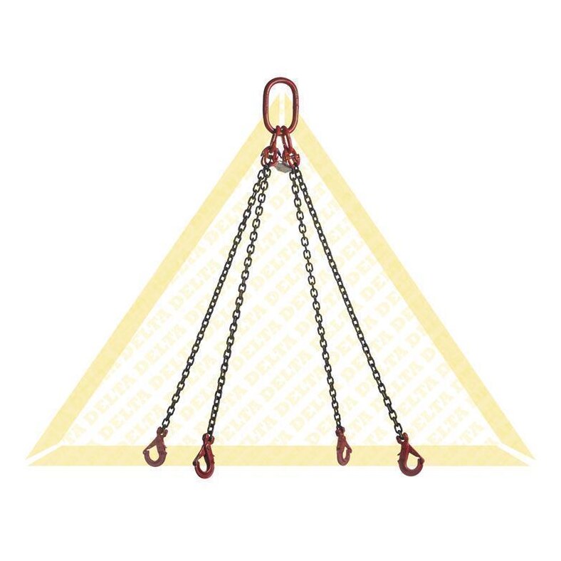 deltalock sling chains with self-locking clevis hooks 4 strand Grade 80
