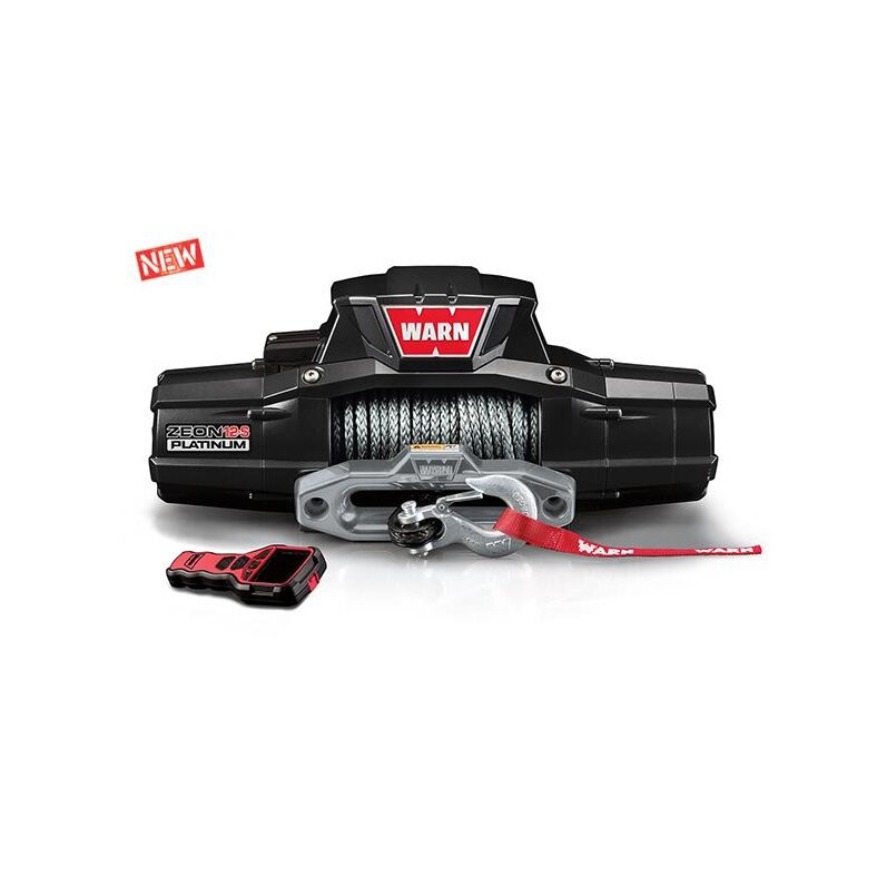 warn winch zeon 12s platinum 12000lb 5.4t 5443 kg pulling force plastic rope 12v