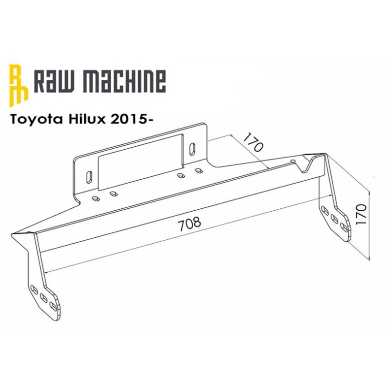 Seilwinden Anbausatz Toyota Hilux 2015- 170mm
