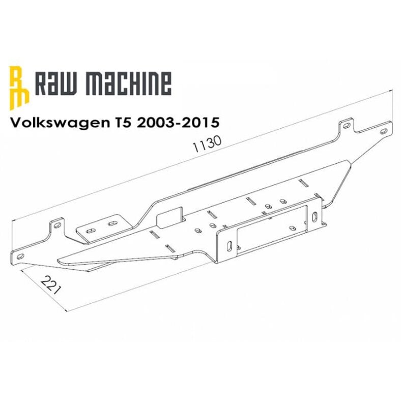 Cable winch mounting kit vw t5 2003-2015