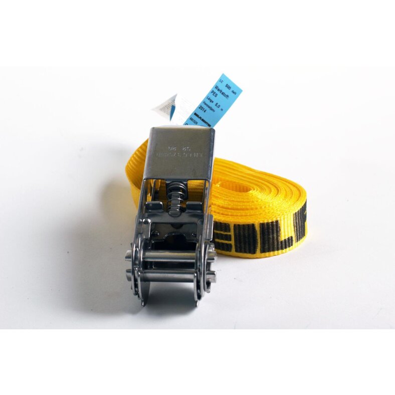 Seilflechter Edelstahl Ratschen-Spanngurt Zurrgurt rostfrei 25 mm 500 kg 5 m Lnge