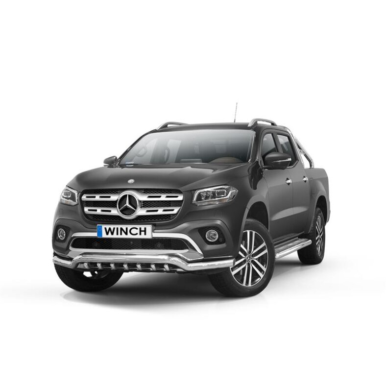 Front guard with grill type2 Mercedes X-Class (2017-) polished