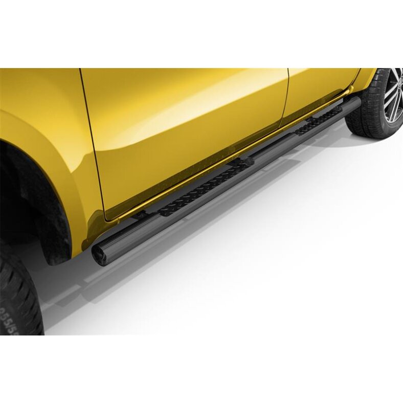 Running boards with checker plate type01 Mercedes X-Class (2017-) black