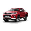 Front guard with grill type2 Toyota Hilux (2015-) polished