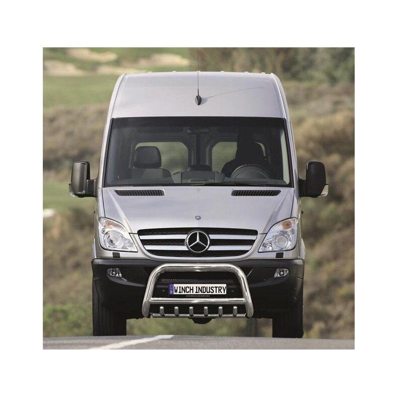 Front guard with grill Mercedes Sprinter (2006-2014) polished