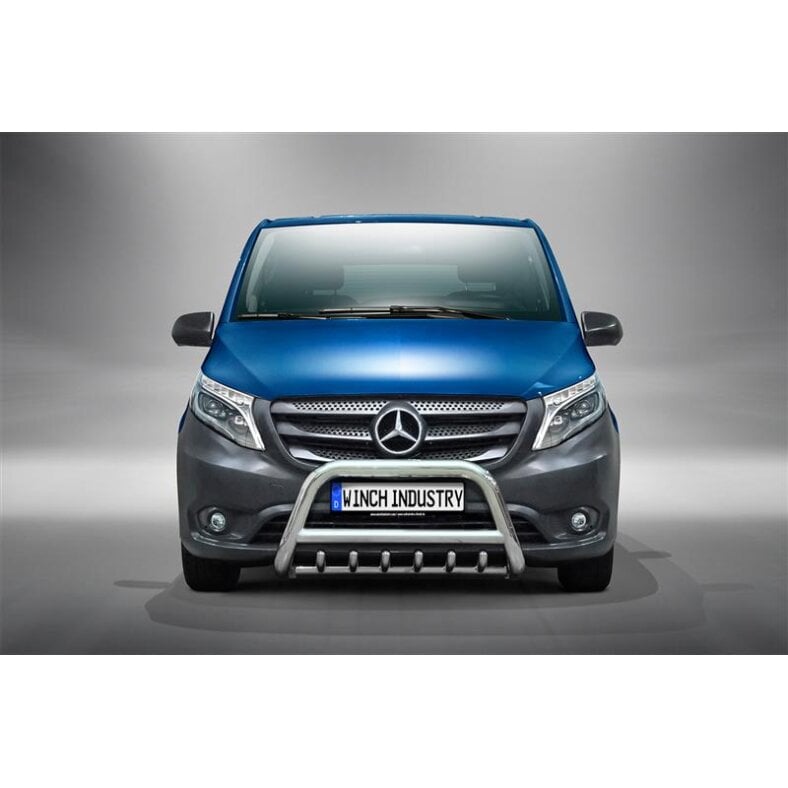 Front guard with grill Mercedes Vito (2014-2020) polished