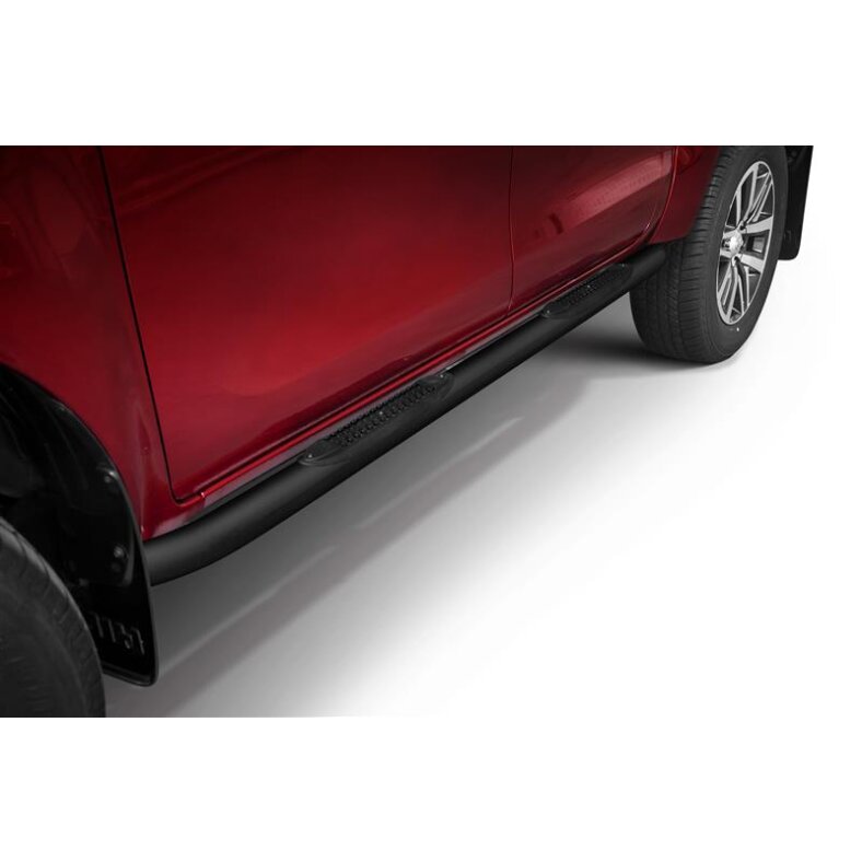 Running boards with plastic treads Type05 Toyota Hilux (2015-) black