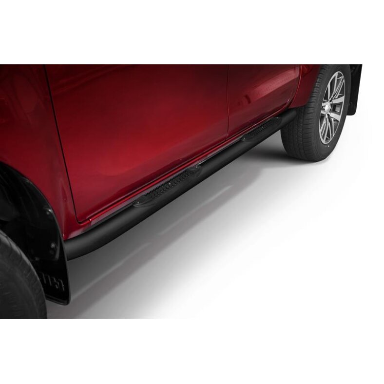Running boards with plastic treads Type05 Toyota Hilux (2015-) black