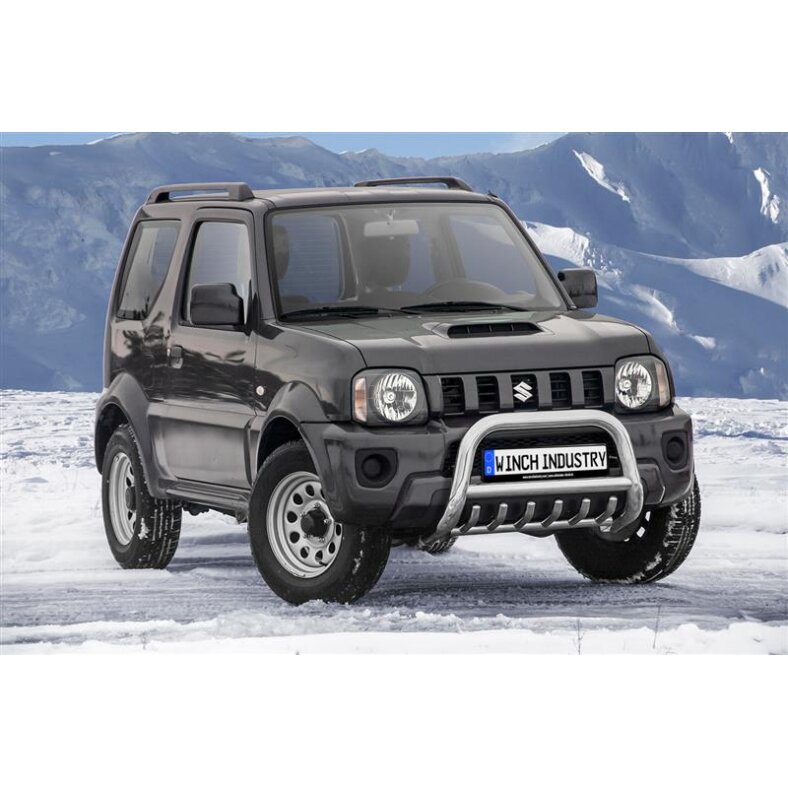 Front guard with grill Suzuki Jimny (2012-) polished