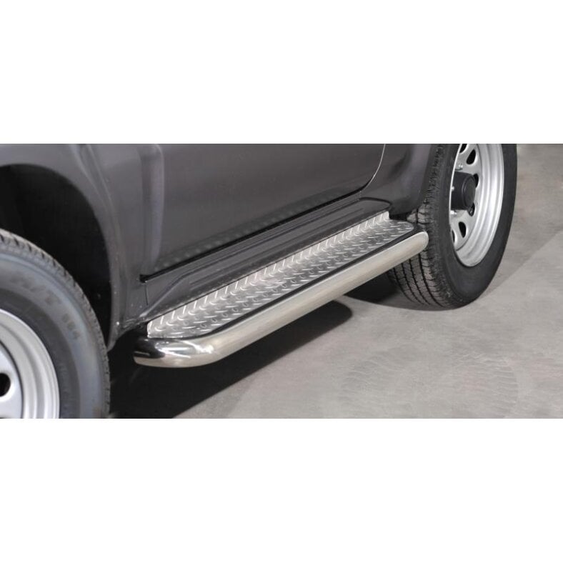 Running boards with checker plate Typ00 Suzuki Jimny (2012-) polished