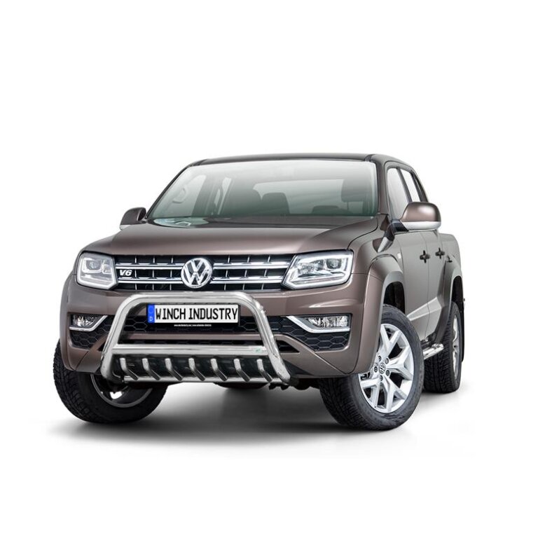 Front guard with grill Volkswagen Amarok (2016-) polished