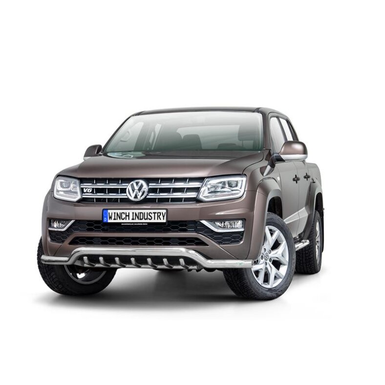 Front guard with grill type2 Volkswagen Amarok v6 (2016-) polished