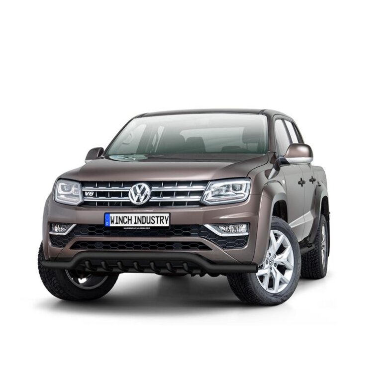 Front guard with grill type2 Volkswagen Amarok v6 (2016-) black