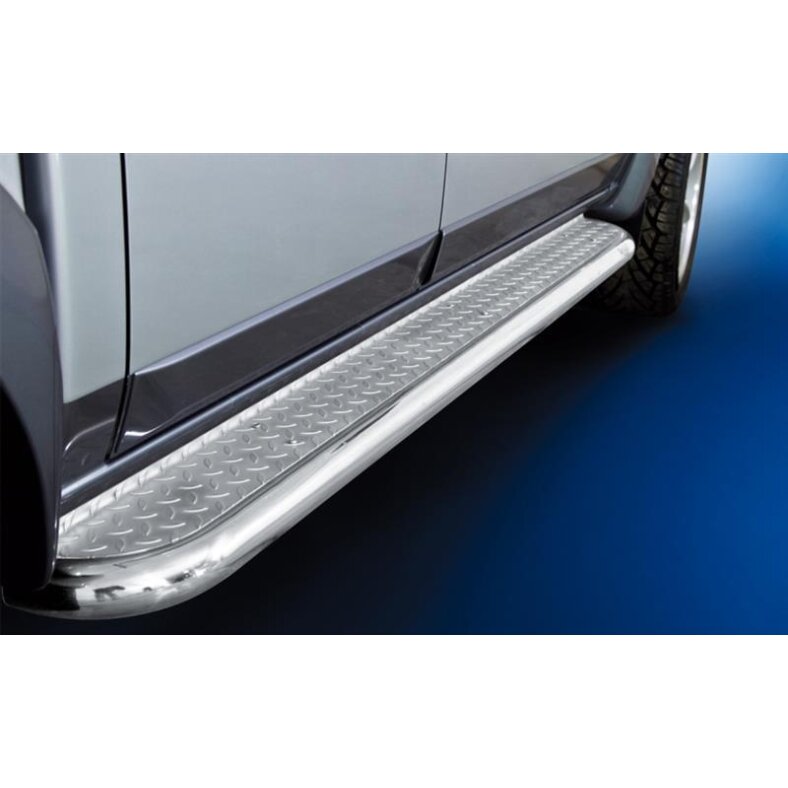 Running boards with checker plate Typ00 Ford Ranger (2012-2016-) polished