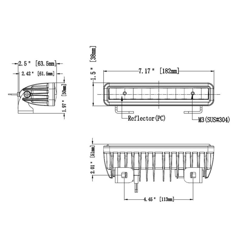 LIGHTPARTZ LED Zusatz Fernscheinwerfer DL202-30S ECE