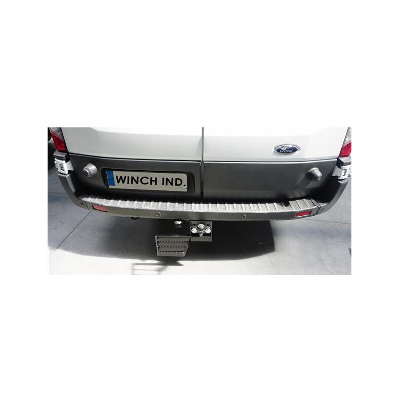Universal running board left mountable to trailer hitch
