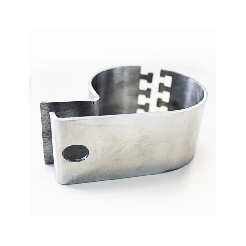 LED Lampenhalter Rundrohr Schelle chrome 76mm