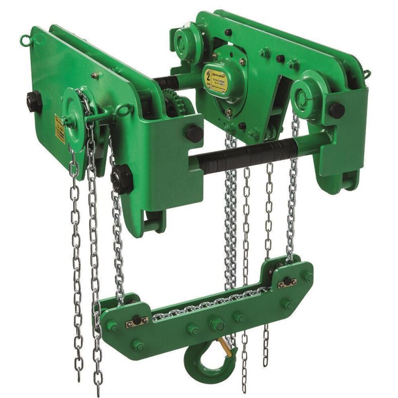 delta green spur gear block and tackle with trolley 1.0 t