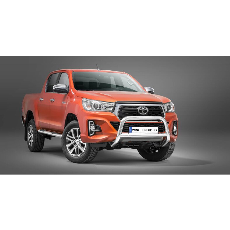 Front guard with crossbar Toyota Hilux (2018-) polished