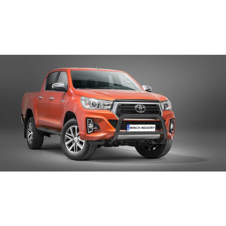 Front guard with crossbar Toyota Hilux (2018-) black