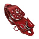 Double aluminum automatic locking pulley with swivel side cover. 2 rollers, minimum breaking load 53,6kN, ce and nfpa - certified. For 10mm - 12mm