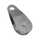 Stainless steel pulley with swivel side cover for double...