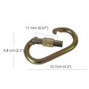 Oval locking carabiner made of steel. - Minimum breaking...