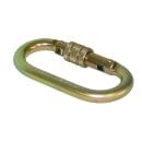 Oval locking carabiner made of steel. - Minimum breaking load : 25 kN. ce - certified.